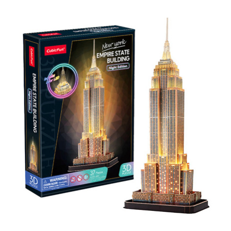 CubicFun - Puzzle 3D s LED Noční edice: Empire State Building 37 dílků