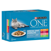 PURINA ONE Sterlised 8 x 85 g pro kočky - sterilizovaná kočka - kuřecí, hovězí, losos, krůta 24 