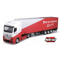 Bburago 1:43 Truck with trailer MB Actros Gigaspace Firestone