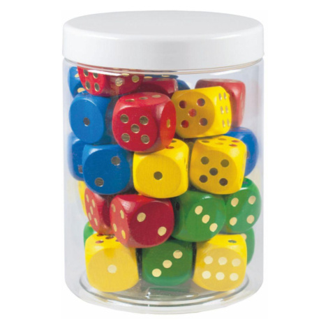 Hrací kostky barevné dřevo - společenská hra/34 Ks Detoa