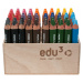 EDU3 Super Jumbo trojhranné pastelky ve dřevě H60, tuha 10 mm, 10 barev, ve stojanu ze dřeva