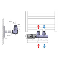 SAPHO TWIN připojovací sada ventilů termostatická pro středové připojení, levá, chrom CP3012S