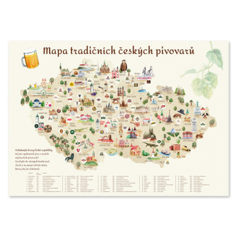 Pivní stírací mapa, Česká republika