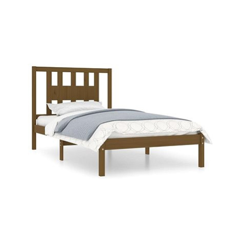 Rám postele medově hnědý masivní borovice 100 × 200 cm, 3104056 SHUMEE