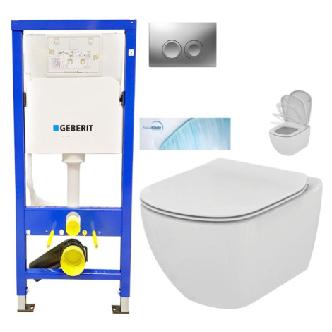 GEBERIT DuofixBasic s matným tlačítkem DELTA21 + WC Ideal Standard Tesi se sedátkem SoftClose, A