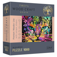 TREFL - Dřevěné puzzle 1000 - Barevná kočka