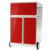 Paperflow Pojízdný kontejner easyBox®, 1 zásuvka, 2 výsuvy pro závěsné složky, červená / bílá