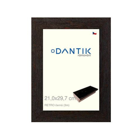 DANTIK rámeček 21 × 29,7, RETRO černý sklo čiré