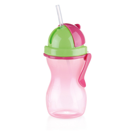 Dětská láhev s brčkem BAMBINI 300 ml, zelená, růžová 4bambini