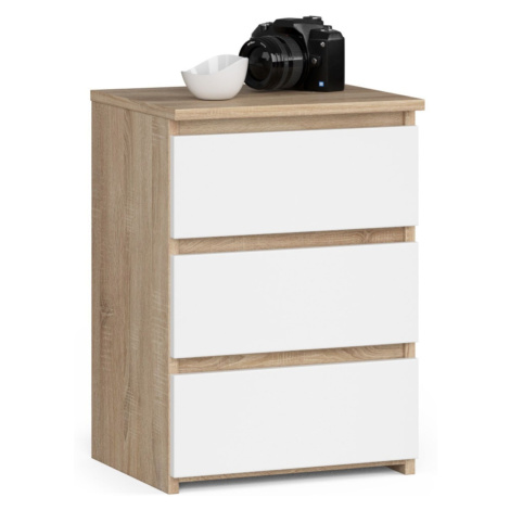 Ak furniture Komoda CL3 40 cm dub sonoma/bílá