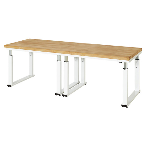 RAU Psací stůl s elektrickým přestavováním výšky, bukový masiv, nosnost 600 kg, š x h 2500 x 900