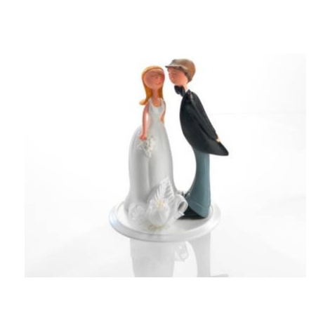 Svatební figurka na dort 1ks s kytkou 175mm - Gunthart Günthart