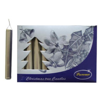Provence Vánoční svíčka 10cm 20ks stříbrná
