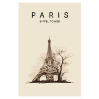 Ilustrace Paris Eiffel Tower, Caz Reason, (26.7 x 40 cm)