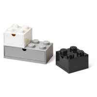 LEGO STORAGE - stolní boxy se zásuvkou Multi-Pack 3 ks - černá, bílá, šedá