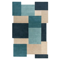 Modro-béžový vlněný koberec 180x120 cm Abstract Collage - Flair Rugs