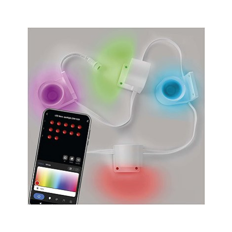 EMOS GoSmart LED bodové svítidlo – řetěz 85 cm, 4 díly, 1,9 W, RGBIC+CCT, stmívatelné, Wi-Fi