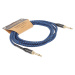 Cascha Professional Line Guitar Cable, Straight, Tweed Blue, 3 m