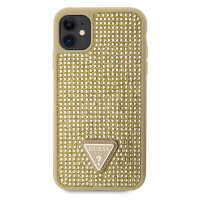 Zadní kryt Guess Rhinestones Triangle Metal Logo pro Apple iPhone 11, zlatá