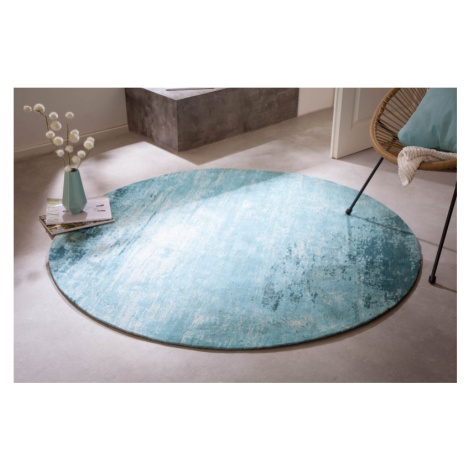 Estila Retro designový kruhový koberec Adassil tyrkysové barvy 150cm