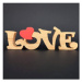 AMADEA Dřevěná dekorace nápis LOVE, masivní dřevo, 25x8 cm