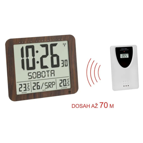 TFA 60.4518.08 - nástěnné hodiny DCF s venkovním čidlem teploty a s českým dnem v týdnu TFA Dostmann