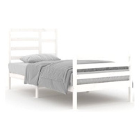 Rám postele bílý masivní dřevo 90 × 200 cm, 3105846