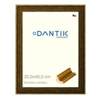 DANTIK rámeček 30 × 40, Starozlatý s perličkou plexi čiré