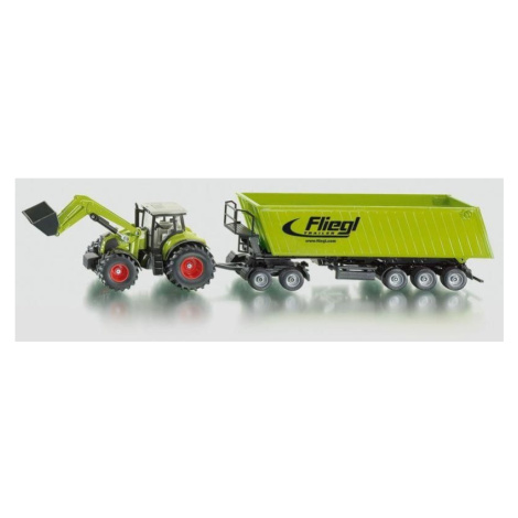 SIKU Farmer Traktor s předním nakladačem a přívěsem 1:50
