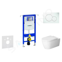 GEBERIT Duofix Modul pro závěsné WC s tlačítkem Sigma01, alpská bílá + Duravit ME by Starck WC a