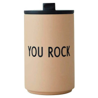 Béžový termo hrnek 350 ml You Rock – Design Letters