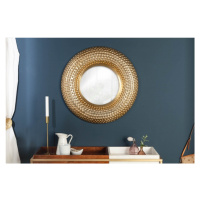 Estila Orientální luxusní nástěnné zrcadlo Solei v zlatém rámu ve tvaru kruhu 60cm