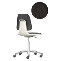 bimos Pracovní otočná židle LABSIT, pět noh s kolečky, sedák s textilním potahem, bílá barva