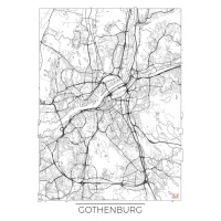 Mapa Gothenburg, Hubert Roguski, 30x40 cm