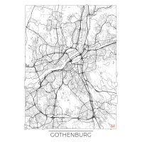 Mapa Gothenburg, Hubert Roguski, 30 × 40 cm