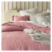 Růžový přehoz na postel Molly s volánem 220 x 240 cm