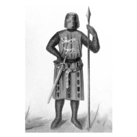 Ilustrace Old illustration of Knight of the 13th century, mikroman6, 26.7 × 40 cm