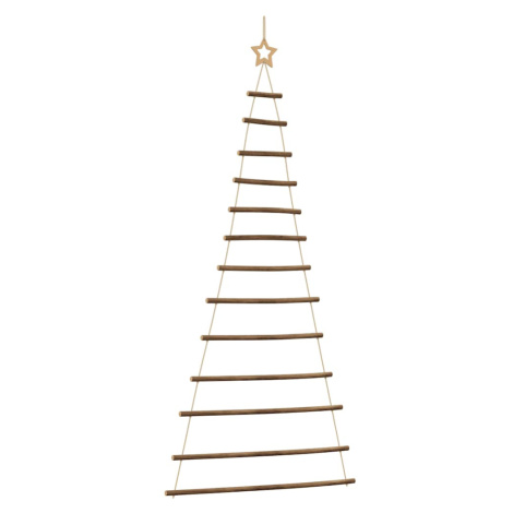 vidaXL Závěsný vánoční stromeček s hvězdou na vrcholu 86 x 180 cm přírodní větve