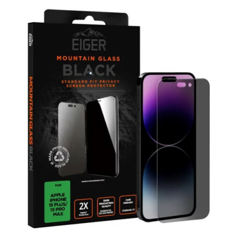 Ochranné sklo Eiger Mountain Black Privacy Screen Protector 2.5D for Apple iPhone 15 Plus / 15 P Eiger Glass