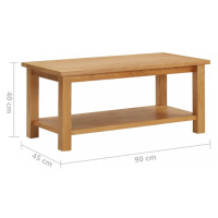 Konferenční stolek masivní dubové dřevo Dekorhome 90x45x40 cm