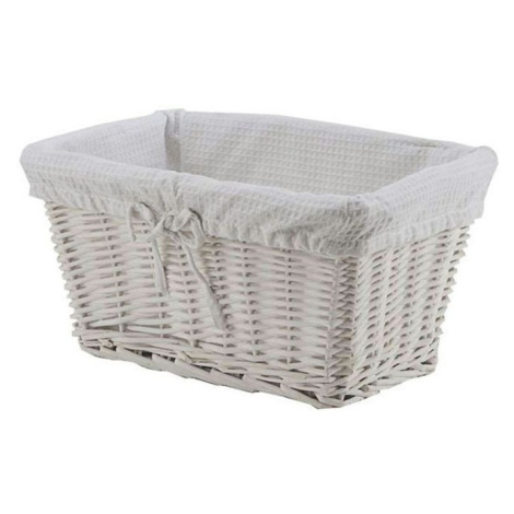 Proutěný úložný košík Compactor Toledo s čalouněním 38 x 25 x v.20 cm, bílý