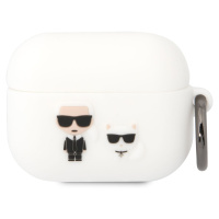 Silikonové pouzdro Karl Lagerfeld and Choupette pro Airpods Pro, bílá
