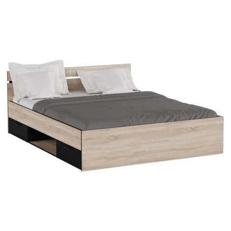 Multifunkční postel 160x200 MICHIGAN dub/černá