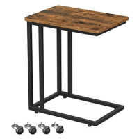 VASAGLE Odkládací stolek na kolečkách, kovový, hnědý 50 × 35 × 60 cm
