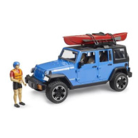 Bruder Jeep Wrangler Rubicon, modrý + figurka, kajak