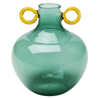 KARE Design Skleněná váza Amore Handle - modrá, 16cm