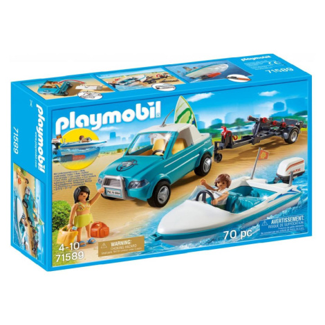 Playmobil 71589 pickup s motorovým člunem včetně motoru