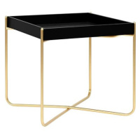 Jídelní stůl černý a zlatý 38 × 38 × 38,5 cm MDF