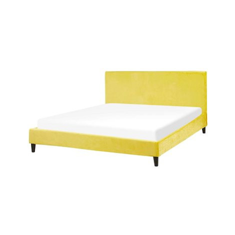 BELIANI postel FITOU 160 × 200 cm, sametová, žlutá