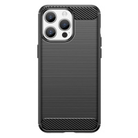 Pružné pouzdro s karbonovým vzorem pro iPhone 15 Pro Max Carbon Case - černé